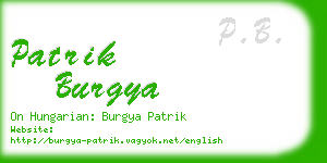 patrik burgya business card